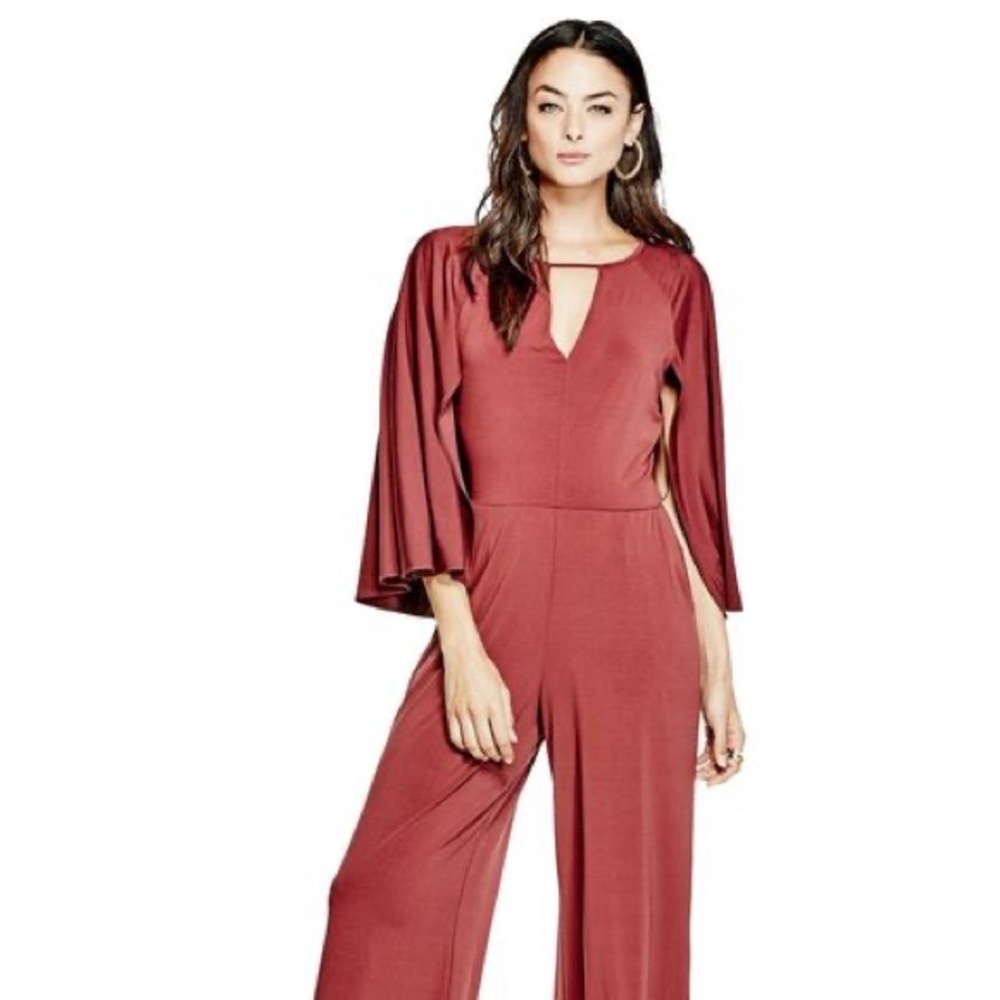 GUESS Micah Cape Wide Leg Jumpsuit - Picture 2 of 7